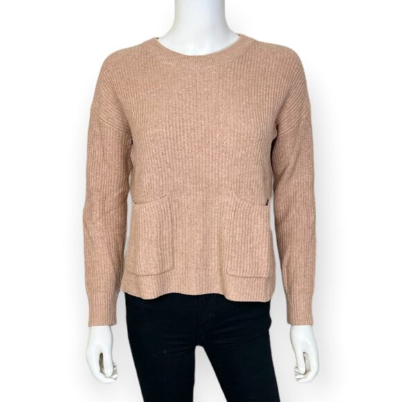 Madewell Patch Pocket Pullover Sweater in Heather Rosewater - sz XX-Small - Picture 2 of 9